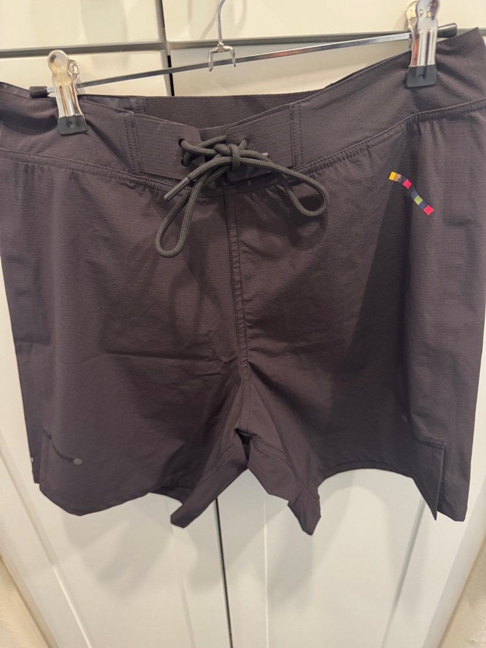 Saturdays New York City Black Drawstring Athletic Shorts with Subtle Tab Accent
